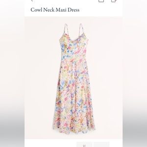 Abercrombie & Fitch Floral Cowl Neck Maxi Dress — Pink, Blue, Yellow